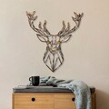 Decoratiune de perete, Deer, Metal, Latime: 60 cm / Inaltime: 65 cm, Multicolor