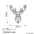 Decoratiune de perete, Deer, Metal, Latime: 60 cm / Inaltime: 65 cm, Multicolor
