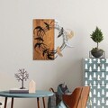 Decoratiune de perete, Spiral Birds 2, Lemn/metal, Dimensiune: 58 x 58 cm, Nuc / Negru