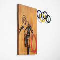 Decoratiune de perete, Banksy, Lemn/metal, Dimensiune: 58 x 60 cm, Nuc / Negru