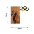 Decoratiune de perete, Banksy, Lemn/metal, Dimensiune: 58 x 60 cm, Nuc / Negru