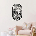 Decoratiune de perete, Sun Flower, Dimensiune: 39 x 68 cm, Negru