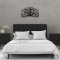 Decoratiune de perete, Tree 4, Metal, Dimensiune: 70 x 44 cm, Negru