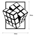Decoratiune de perete, Rubik's Cube, Metal, Dimensiune: 64 x 69 cm, Negru