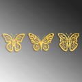 Decoratiune de perete, Butterflies 4, 32 x 26 cm, Auriu