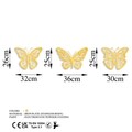 Decoratiune de perete, Butterflies 4, 32 x 26 cm, Auriu