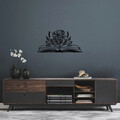 Decoratiune de perete, Book And Flower, Metal, 70 x 35 cm, Negru