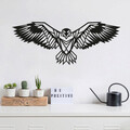 Decoratiune de perete, Eagle3, Metal, 100 x 44 cm, Negru