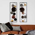 Decoratiune de perete, Textured, Metal, Latime: 32 cm / Inaltime: 92 cm / Adancime: 4 cm (2 bucati), Multicolor