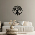 Decoratiune de perete, Tree Of Life, Metal, Dimensiune: 71 x 69 cm, Negru