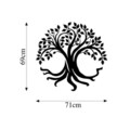 Decoratiune de perete, Tree Of Life, Metal, Dimensiune: 71 x 69 cm, Negru