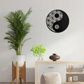 Decoratiune de perete, Yin & Yang, Metal, Dimensiune: 70 x 70 cm, Negru