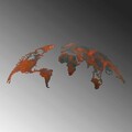 Decoratiune de perete, World Map Medium, Metal, 150 x 59 cm, Multicolor
