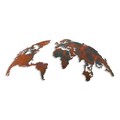 Decoratiune de perete, World Map Medium, Metal, 150 x 59 cm, Multicolor