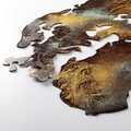 Decoratiune de perete, World Map Medium, Metal, 150 x 59 cm, Multicolor