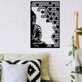 Decoratiune de perete, Buddha And Peace, Dimensiune: 68 x 1,5 x 42 cm, Negru