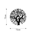 Decoratiune de perete, Monument Tree, Metal, Dimensiune: 72 x 72 cm, Negru