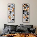Decoratiune de perete, Camber, Metal, Latime: 32 cm / Inaltime: 92 cm / Adancime: 4 cm (2 bucati), Multicolor