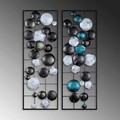 Decoratiune de perete, Camber, Metal, Latime: 32 cm / Inaltime: 92 cm / Adancime: 4 cm (2 bucati), Multicolor