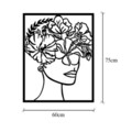 Decoratiune de perete, Flower Woman, Dimensiune: 60 x 75 cm, Negru