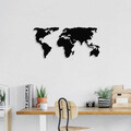 Decoratiune de perete, Dünya Haritasi 2, Dimensiune: 125 x 60 cm, Negru