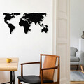 Decoratiune de perete, Dünya Haritasi 2, Dimensiune: 125 x 60 cm, Negru