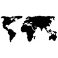 Decoratiune de perete, Dünya Haritasi 2, Dimensiune: 125 x 60 cm, Negru