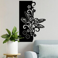 Decoratiune de perete, Dragonfly, 100 x 65 cm, Negru