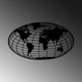 Decoratiune de perete, World Map 6, Metal, Dimensiune: 84 x 47 cm, Negru
