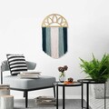 Decoratiune de perete, Rise, Macrame, Metal, Auriu / Albastru / Turcoaz / Alb