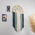 Decoratiune de perete, Rise, Macrame, Metal, Auriu / Albastru / Turcoaz / Alb