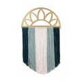 Decoratiune de perete, Rise, Macrame, Metal, Auriu / Albastru / Turcoaz / Alb