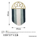 Decoratiune de perete, Rise, Macrame, Metal, Auriu / Albastru / Turcoaz / Alb