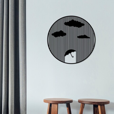 Decoratiune de perete, Rain, Dimensiune: 65 x 65 cm, Negru