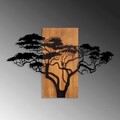 Decoratiune de perete, Acacia Tree, Lemn/metal, 90 x 58 cm, Nuc / Negru
