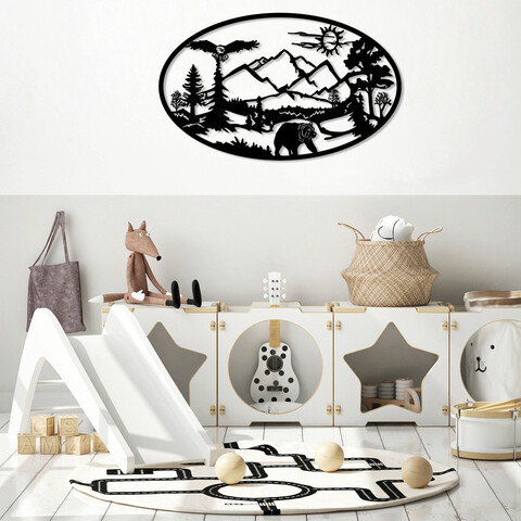 Decoratiune de perete, Survivor, Dimensiune: 60 x 100 cm, Negru