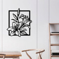 Decoratiune de perete, Lily, Metal, Dimensiune: 74 x 85 cm, Negru
