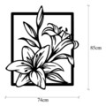 Decoratiune de perete, Lily, Metal, Dimensiune: 74 x 85 cm, Negru