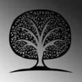 Decoratiune de perete, Monumental Tree 7, Metal, Dimensiune: 71 x 70 cm, Negru