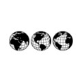 Decoratiune de perete, World Map Metal Decor 3, Dimensiune: 42 x 41 cm, Negru