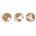 Decoratiune de perete, World Map Metal Decor 3, Metal, Dimensiune: 42 x 41 cm, Cupru