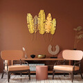 Decoratiune de perete, Leaves v10, Metal, Dimensiune: 115 x 107 cm, Multicolor