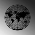 Decoratiune de perete, World Map 9, Metal, Dimensiune: 68 x 68 cm, Negru