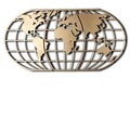 Decoratiune de perete, World Map Globe, Metal, Dimensiune: 60 x 120 cm, Auriu