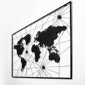 Decoratiune de perete, World Map 16, Metal, Dimensiune: 120 x 70 cm, Negru