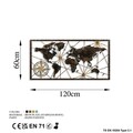 Decoratiune de perete, World Map Large, Lățime: 120 cm Înălțime: 60 cm, Multicolor