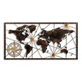 Decoratiune de perete, World Map Large, Metal, Latime: 120 cm / Inaltime: 60 cm, Multicolor