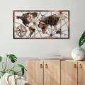 Decoratiune de perete, World Map Large, Metal, Latime: 120 cm / Inaltime: 60 cm, Multicolor