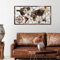 Decoratiune de perete, World Map Large, Metal, Latime: 120 cm / Inaltime: 60 cm, Multicolor