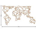 Decoratiune de perete, World Map Metal Decor 4, Metal, Dimensiune: 140 x 80 cm, Cupru